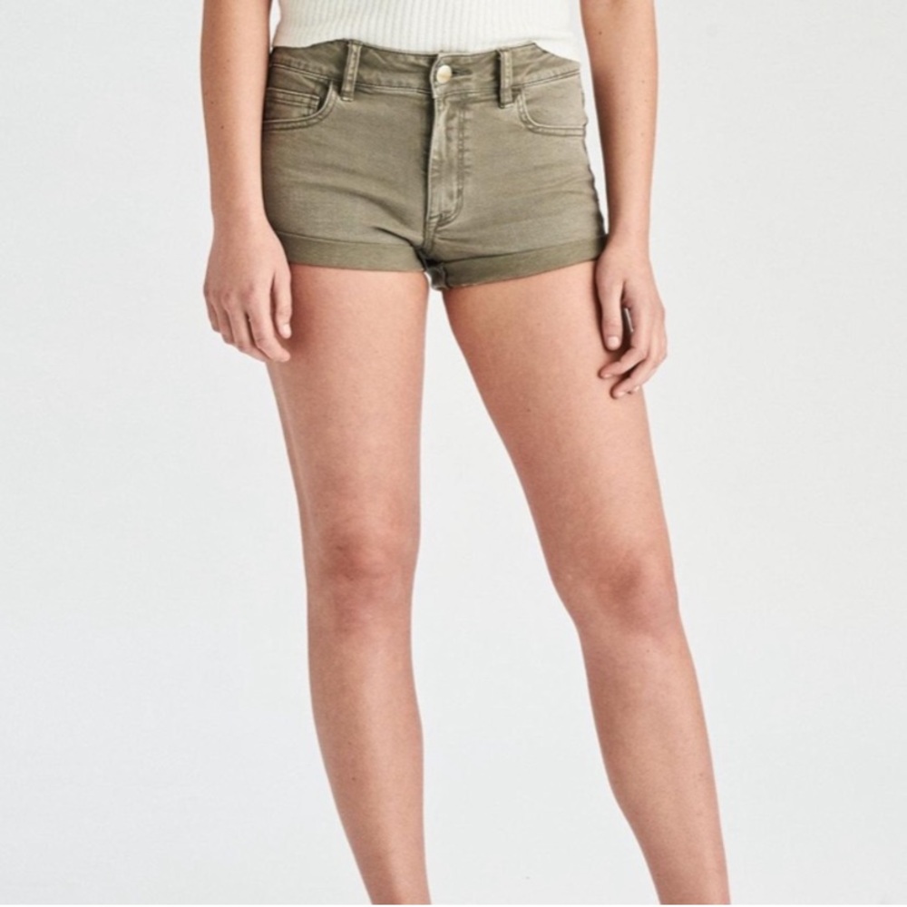 Green High Waisted Stretch American Eagle Shorts
